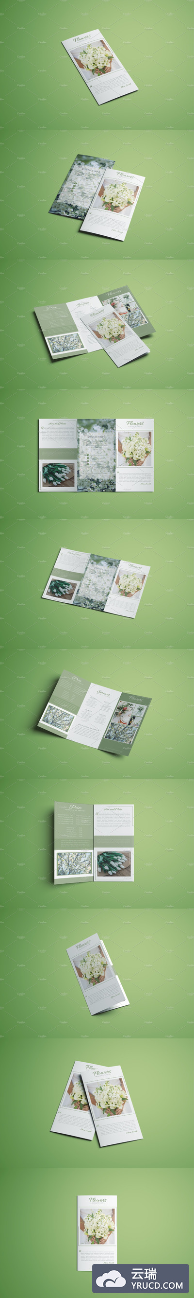 三折页婚礼邀请小册子设计模板