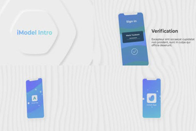 3D手机模型场景APP应用简介视频AE模板