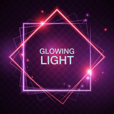 闪亮的正方形霓虹灯背景