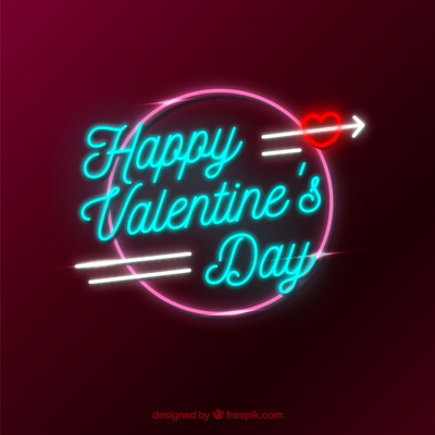 情人节设计的霓虹灯背景