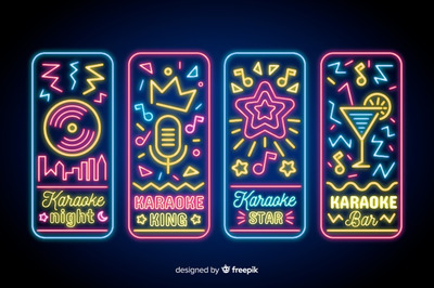 卡拉ok之夜霓虹灯招牌样式