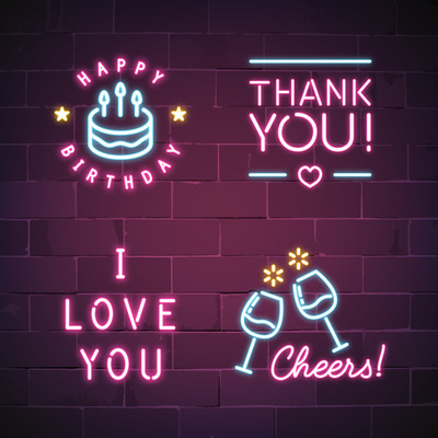 混合霓虹灯标志设计样式