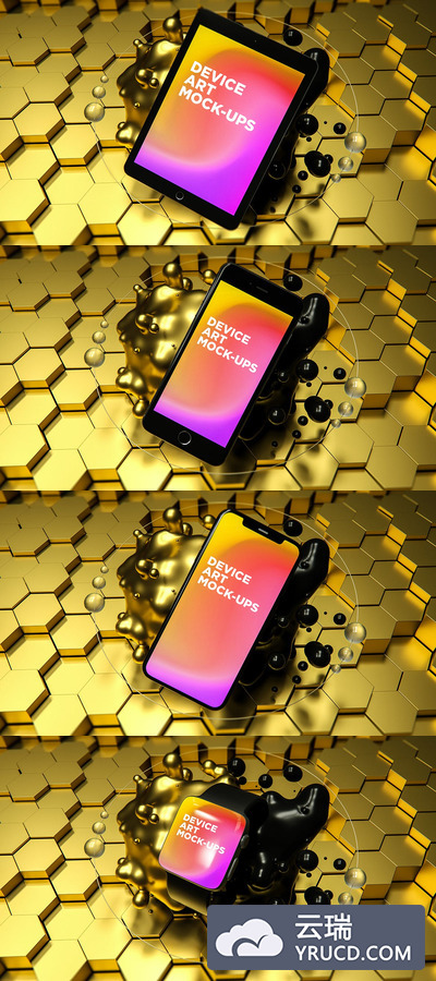 艺术场景的iPhone 11手机样机（PSD）