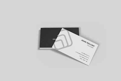 正反组合极简主义名片设计展示样机（PSD）