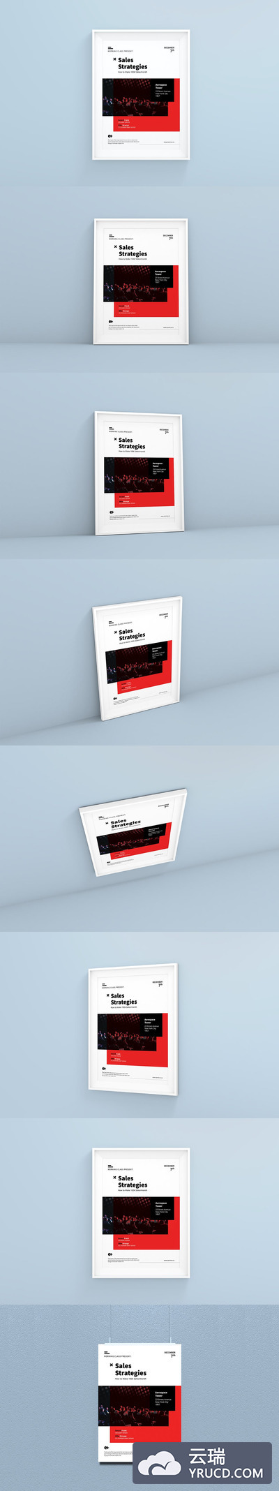 时尚高端简约清新专业的A4尺寸宣传单海报设计模板-PSD，PDF，JPG