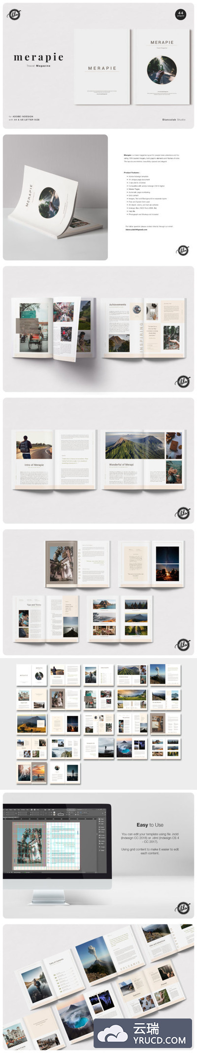 冒险旅行杂志画册设计indd模板
