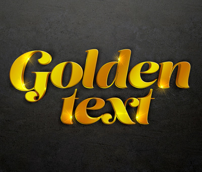 闪亮的金色3D文字效果样式样机