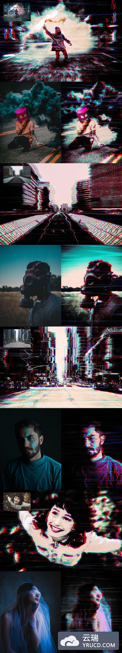 复古的录像带VHS故障PS动作