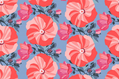 艺术花卉无缝图案背景纹理