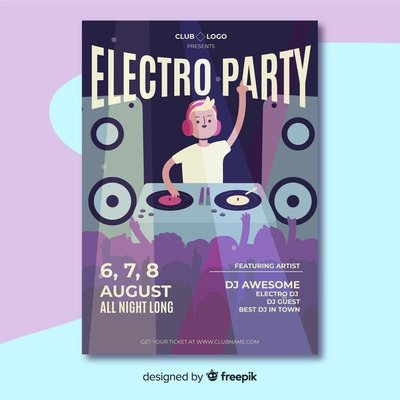 音乐节平面设计海报模板[EPS]