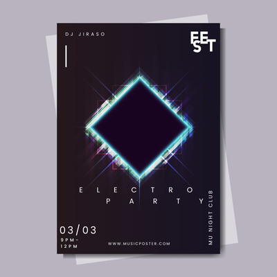 酷炫的活动传单设计模板[EPS]