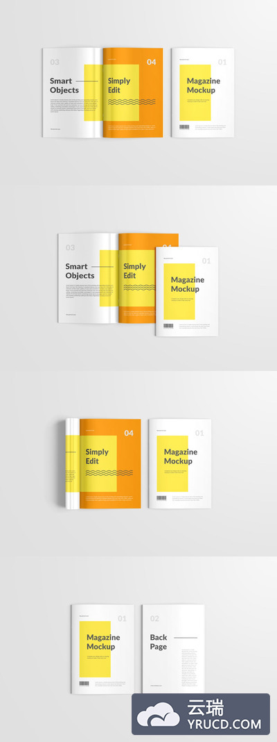正面视角画册杂志样机（PSD）