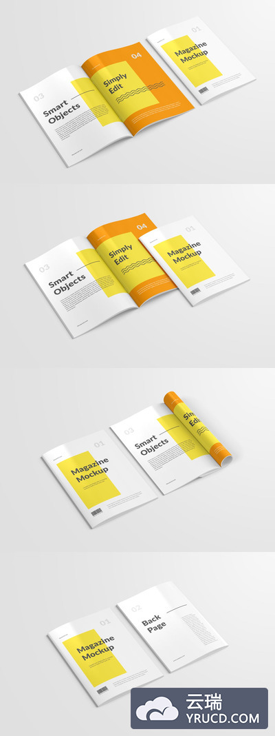 组合杂志画册样机（PSD）
