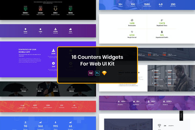 16个计数器小部件Web UI KITS