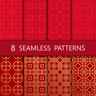 一套经典的中式无缝图案[EPS]