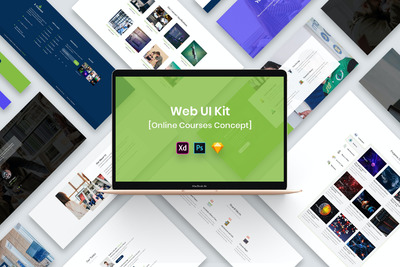 在线课程网课网页模板下载（PSD,SKETCH,XD）