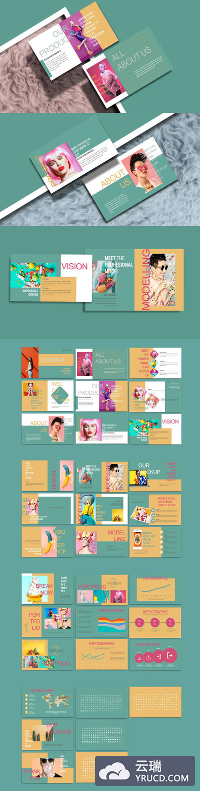 时尚特效杂志风格PPT模板下载（PPTX）