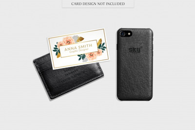 钱包与智能手机样机素材[PSD]