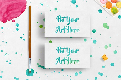 水彩商务名片设计模板[PSD]