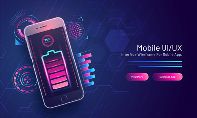 75%电量的智能手机页面模板