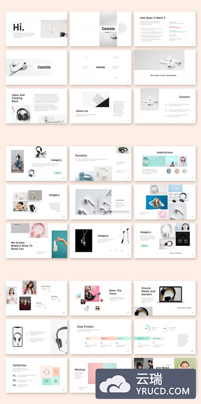 音乐主题的极简主义PPT模板下载（PPTX）