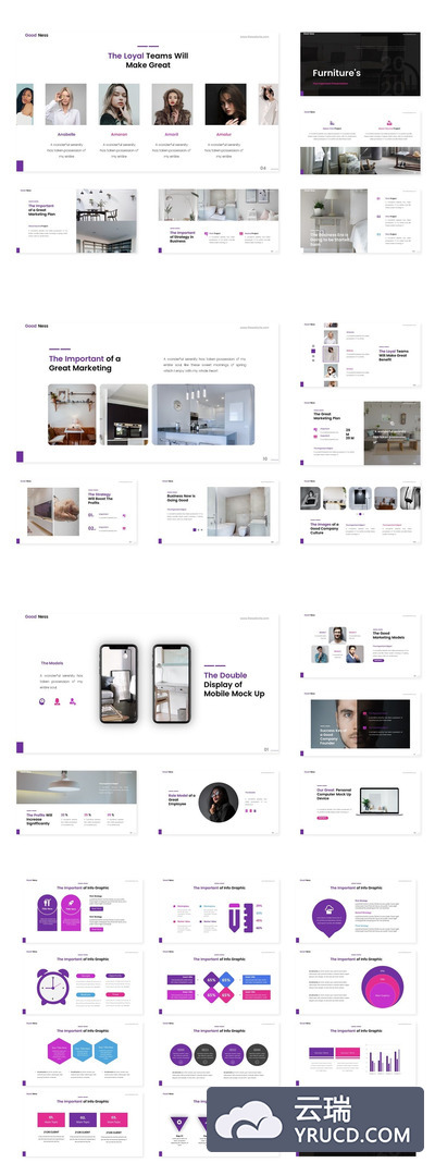 极简主义家具图片介绍PPT模板下载（PPTX）