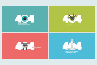 扁平化的有创意的404容错页网页模板下载（EPS,JPG）