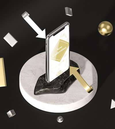 3D智能手机的俯视图样机[PSD]