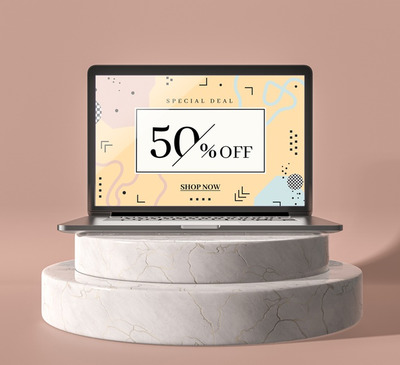 3D大理石圆桌平板电脑展示样机[PSD]