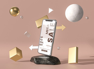 iPhone手机3D产品样机[PSD]