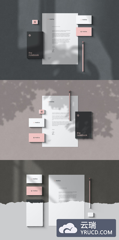 优秀的品牌文具样机素材下载（PSD）