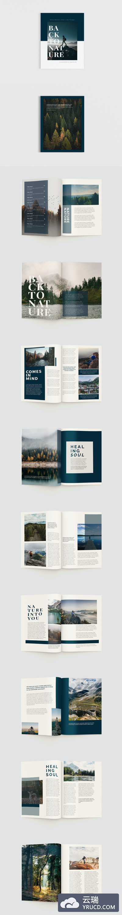 山川自然大图画册杂志模板下载