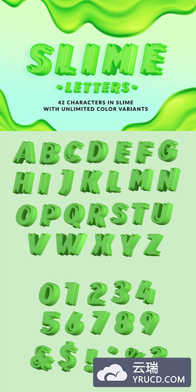 史莱姆字母-3D字母和数字