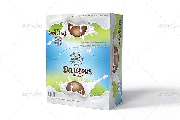 牛奶燕麦小吃盒子包装设计样机模板