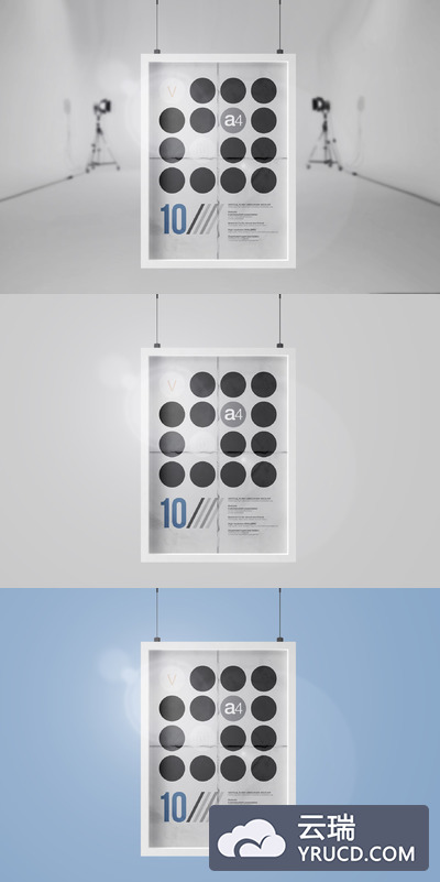 吊挂A4尺寸海报艺术品框架展示样机