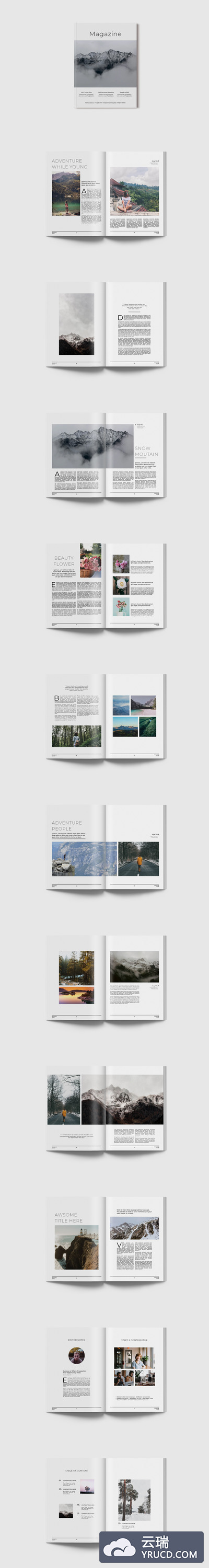 现代简约设计风格杂志画册模板[INDD]