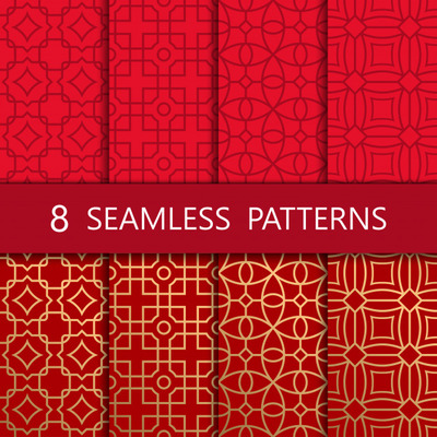 经典中式风格的图案纹理背景[EPS]