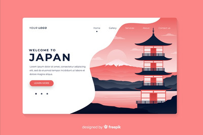 欢迎来到主题的日本登陆页面模板[EPS]