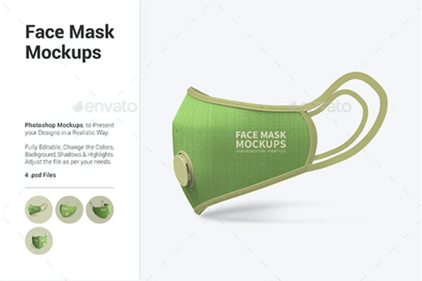 医用防护口罩图案设计样机模板