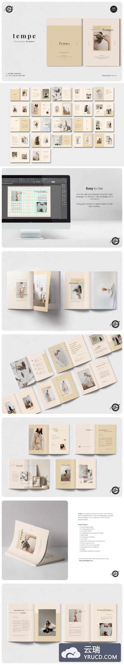 简约现代风格摄影作品集设计INDD模板