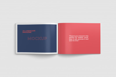 A4杂志俯视图展示样机[PSD]