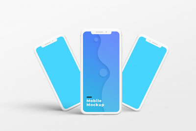 iPhone手机组合屏幕展示样机 [PSD]