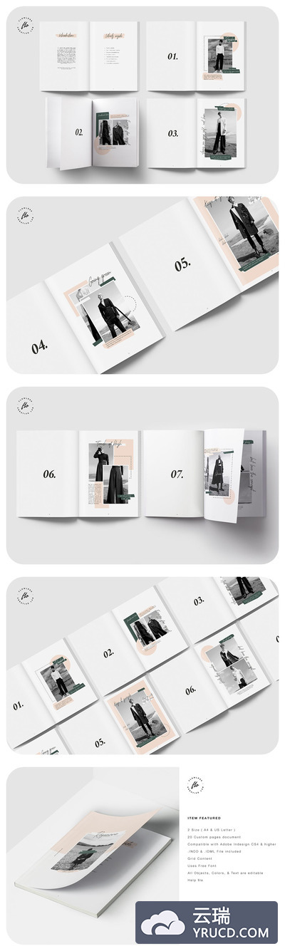 编辑杂志和产品画册模板下载（INDD）