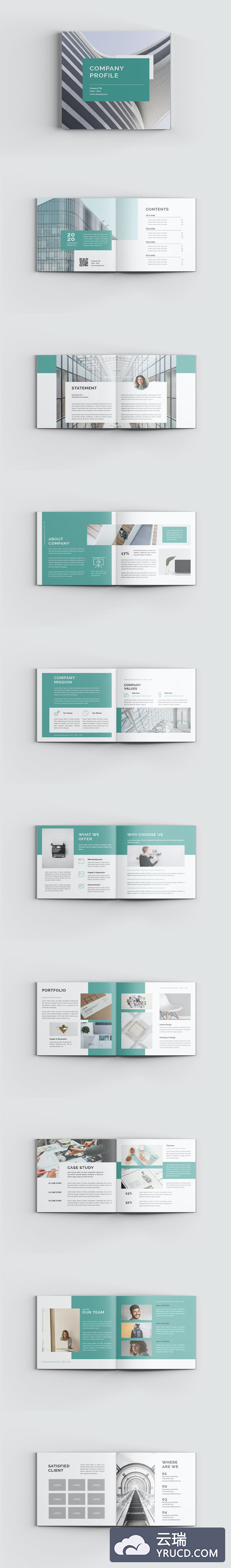 时尚科技公司介绍画册模板下载（INDD）