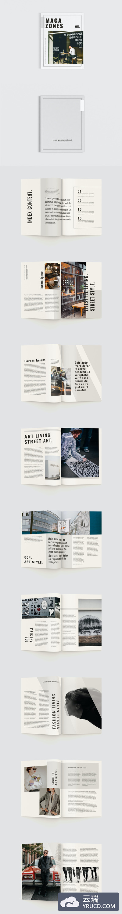 时尚简约杂志模板下载（INDD）