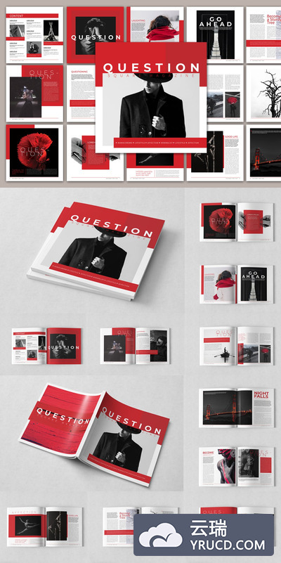 方形时尚大图摄影杂志模板下载（INDD）