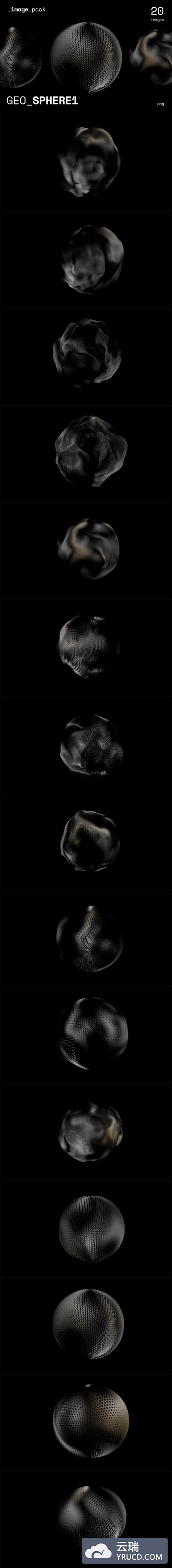 20个抽象高科技几何图形背景底纹纹理集合-PNG