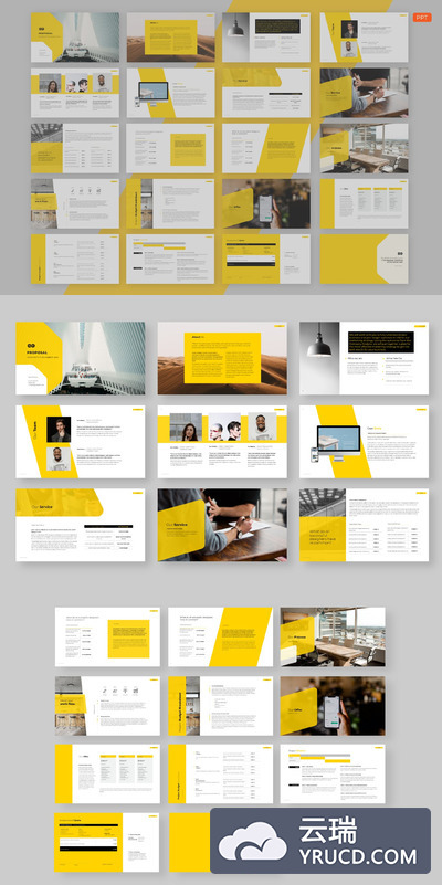 时尚高端专业的高品质的专业提案powerpoint幻灯片演示模板（pptx）