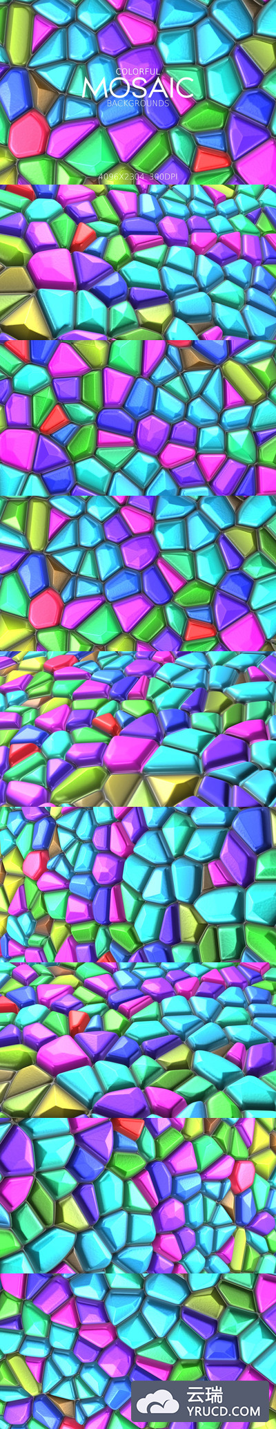 时尚高端绚丽的玛瑙马赛克背景底纹纹理集合-JPG