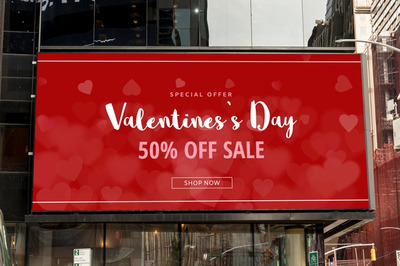 情人节商城促销广告样机[PSD]